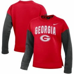 Nike Women's Red/Charcoal Georgia Bulldogs Campus Dolman Pullover Sweatshirt