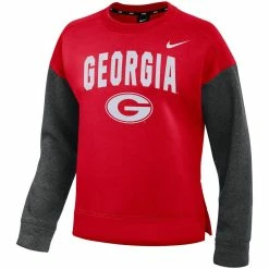 Nike Women's Red/Charcoal Georgia Bulldogs Campus Dolman Pullover Sweatshirt -Nike Sales DSCO1136758619 2910 ALT2