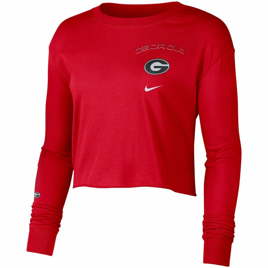Women's Nike Red Georgia Bulldogs 2-Hit Cropped Long Sleeve T-Shirt 3 Women's Nike Red Georgia Bulldogs 2-Hit Cropped Long Sleeve T-Shirt - Image 3