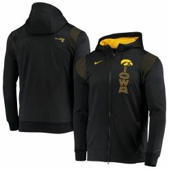 Nike Men's Black Iowa Hawkeyes 2021 Sideline Performance Full-Zip Hoodie