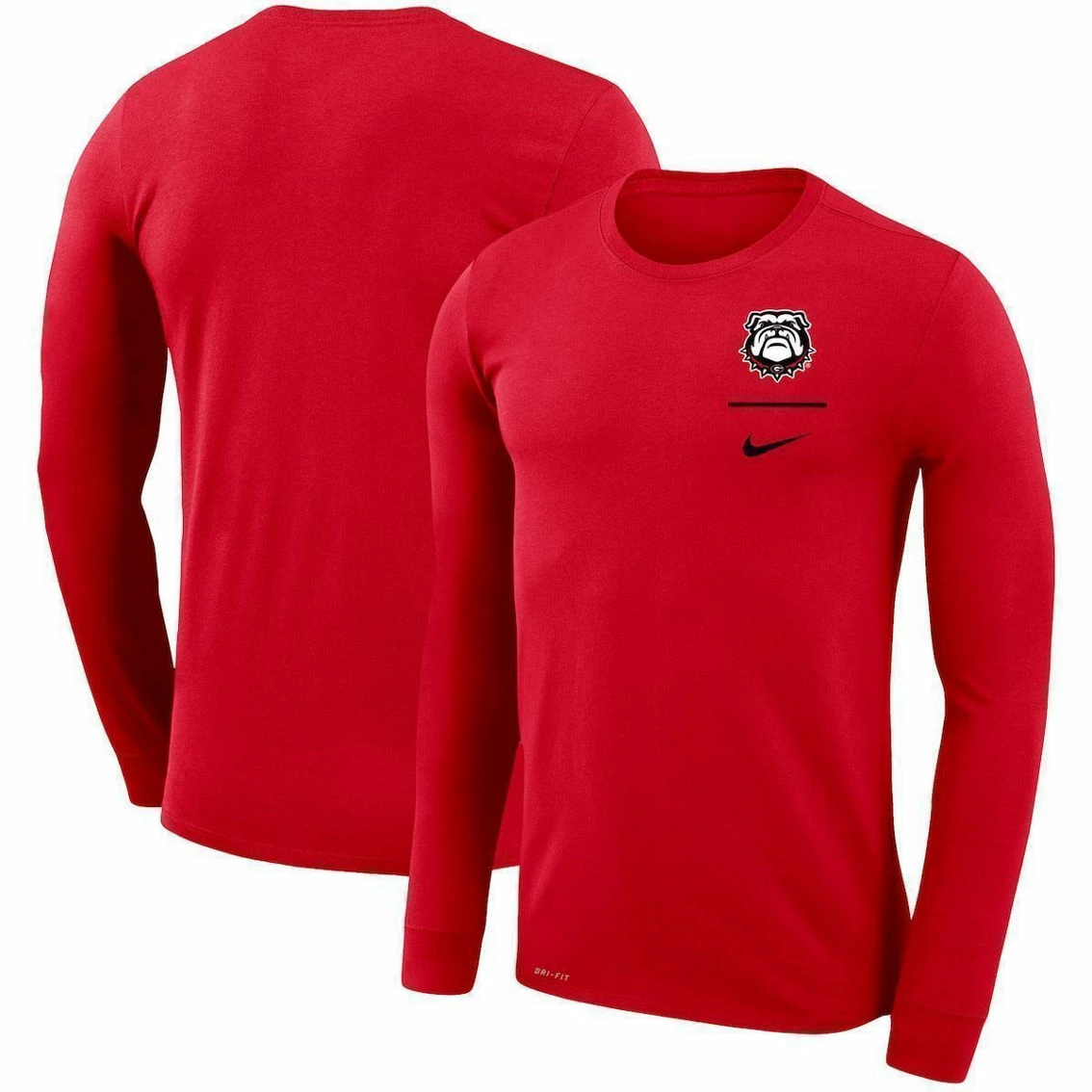 Men's Nike Red Georgia Bulldogs Team Logo Stack Legend Performance Long Sleeve T-Shirt 1 Men's Nike Red Georgia Bulldogs Team Logo Stack Legend Performance Long Sleeve T-Shirt