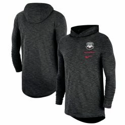 Nike Men's Black Georgia Bulldogs Slub Performance Long Sleeve Hoodie T-Shirt