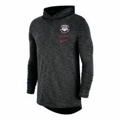 Nike Men's Black Georgia Bulldogs Slub Performance Long Sleeve Hoodie T-Shirt -Nike Sales DSCO1136766250 1007 ALT2