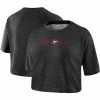 Women's Nike Black Georgia Bulldogs Slub Performance Crop Top T-Shirt