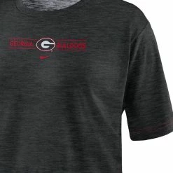 Women's Nike Black Georgia Bulldogs Slub Performance Crop Top T-Shirt -Nike Sales DSCO1136782469 1007 ALT2