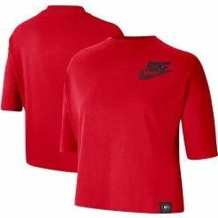 Nike Women's Red Georgia Bulldogs Retro Swoosh Cropped T-Shirt