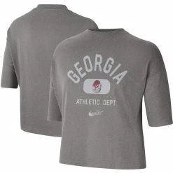 Nike Women's Heathered Gray Georgia Bulldogs Boxy T-Shirt