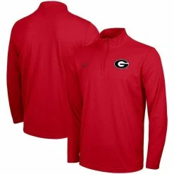 Nike Men's Red Georgia Bulldogs Big & Tall Primary Logo Intensity Performance Quarter-Zip Jacket