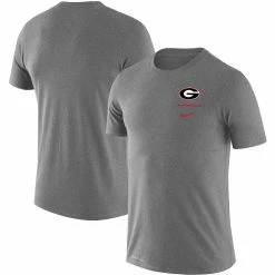 Nike Men's Heathered Gray Georgia Bulldogs Logo Stack Legend Performance T-Shirt