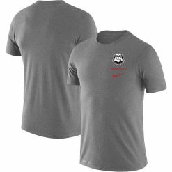 Nike Men's Heathered Gray Georgia Bulldogs Mascot Logo Stack Legend Performance T-Shirt