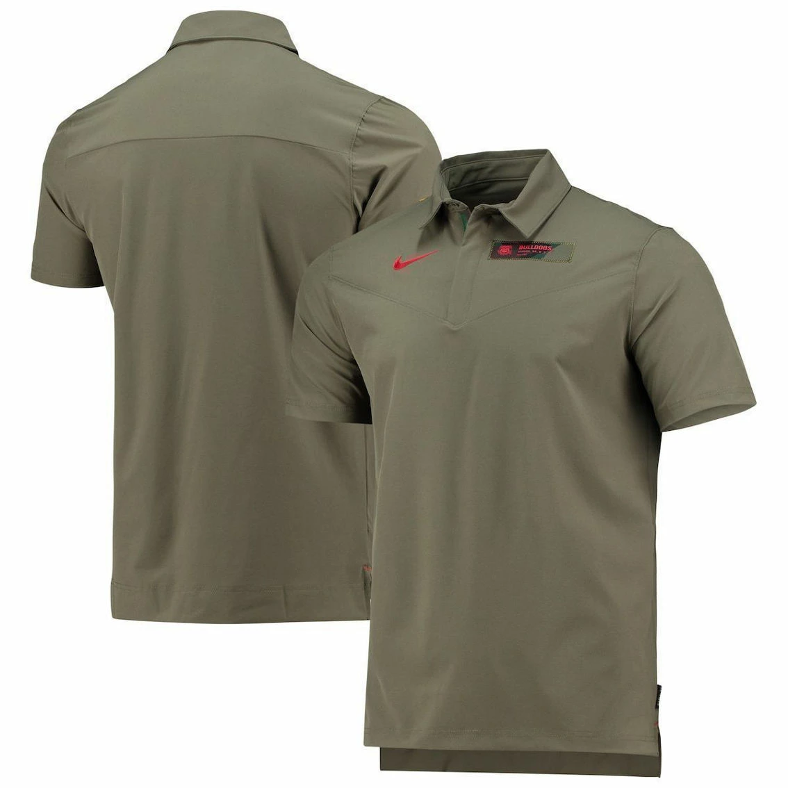 Men's Nike Olive Georgia Bulldogs UV Collegiate Performance Polo 2 Men's Nike Olive Georgia Bulldogs UV Collegiate Performance Polo - Image 2