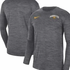 Nike Men's Black Iowa Hawkeyes Sideline Game Day Velocity Performance Long Sleeve T-Shirt