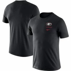 Nike Men's Black Georgia Bulldogs Logo Stack Legend Performance T-Shirt