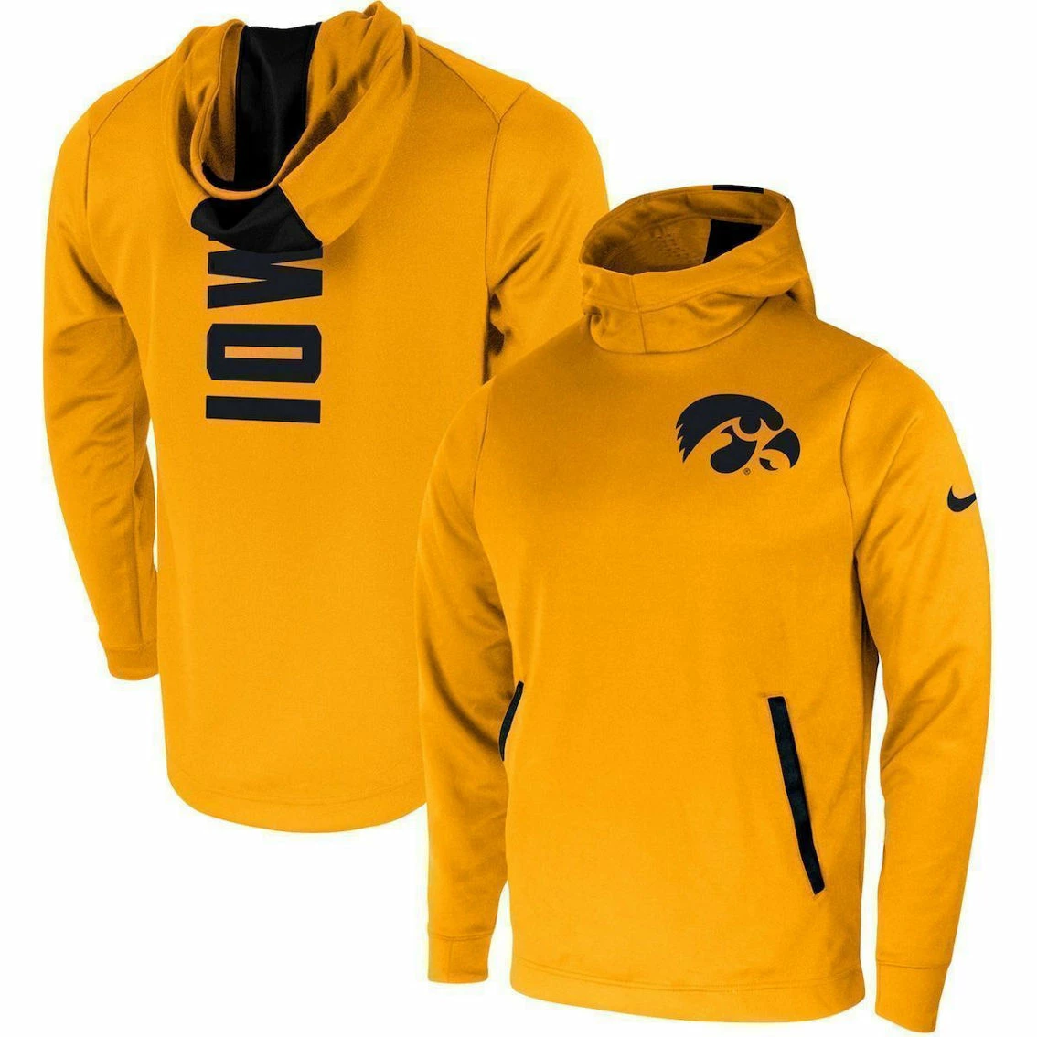 Nike Men's Gold Iowa Hawkeyes 2-Hit Performance Pullover Hoodie 1 Nike Men's Gold Iowa Hawkeyes 2-Hit Performance Pullover Hoodie