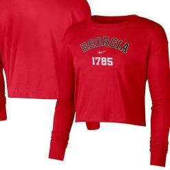 Nike Women's Red Georgia Bulldogs Est. Cropped Long Sleeve T-Shirt