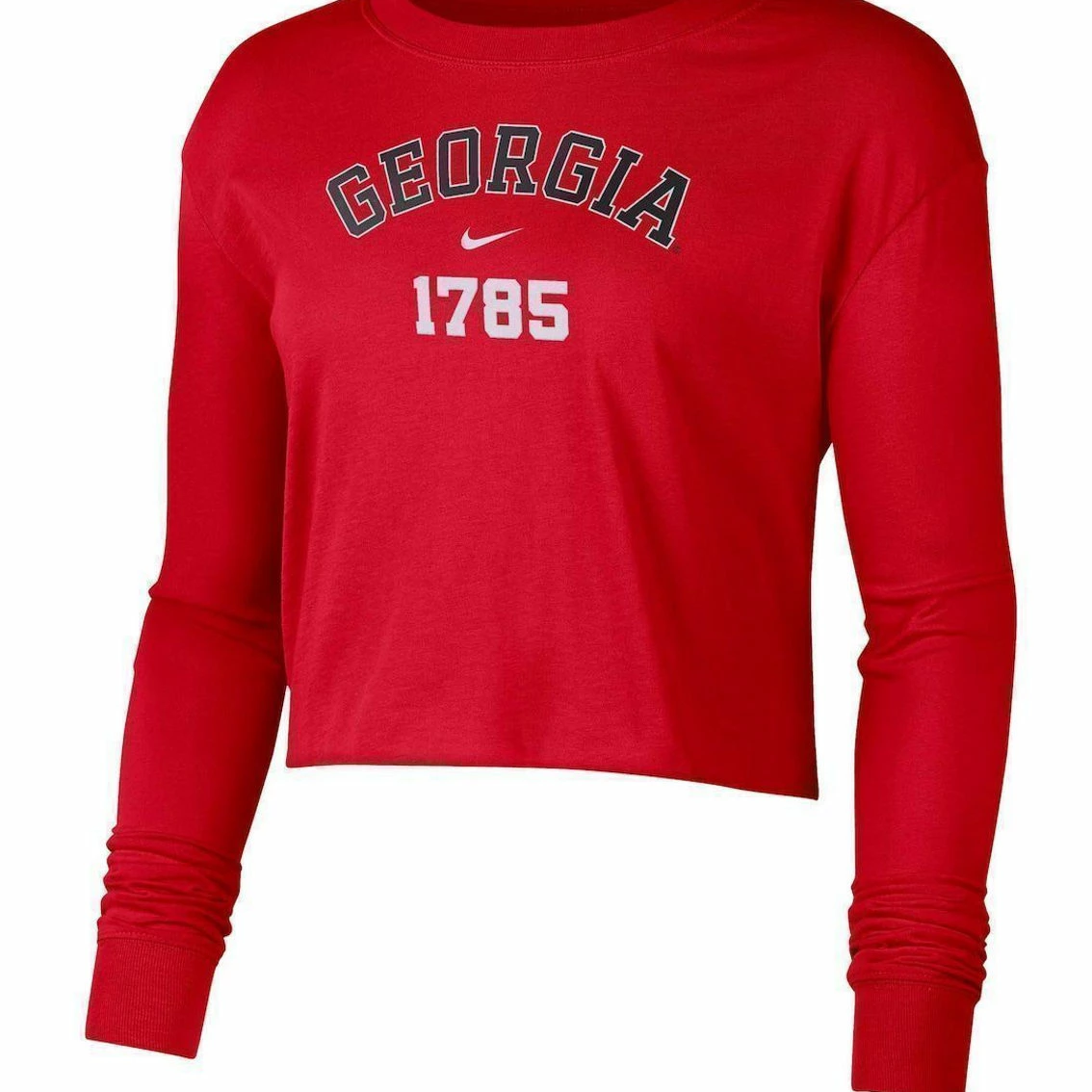 Nike Women's Red Georgia Bulldogs Est. Cropped Long Sleeve T-Shirt 3 Nike Women's Red Georgia Bulldogs Est. Cropped Long Sleeve T-Shirt - Image 3