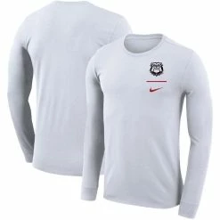 Men's Nike White Georgia Bulldogs Team Logo Stack Legend Performance Long Sleeve T-Shirt