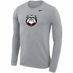 Nike Men's Heathered Gray Georgia Bulldogs Secondary School Logo Legend Performance Long Sleeve T-Shirt -Nike Sales DSCO1148322347 1927 ALT2