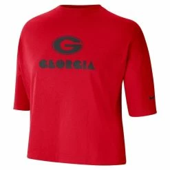 Women's Nike Red Georgia Bulldogs Crop Performance T-Shirt -Nike Sales DSCO1148323364 2910 ALT2