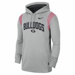 Nike Men's Gray Georgia Bulldogs 2022 Game Day Sideline Performance Pullover Hoodie -Nike Sales DSCO1150398608 1927 ALT2