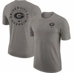 Nike Men's Heather Gray Georgia Bulldogs Logo 2-Hit Tri-Blend T-Shirt