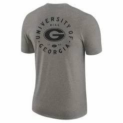 Nike Men's Heather Gray Georgia Bulldogs Logo 2-Hit Tri-Blend T-Shirt -Nike Sales DSCO1150499352 1927 ALT3