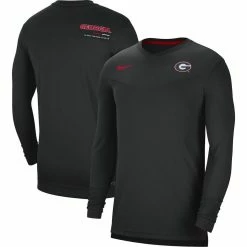 Men's Nike Black Georgia Bulldogs 2022 Coach Performance Long Sleeve V-Neck T-Shirt