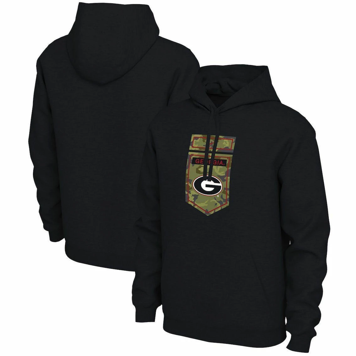 Nike Men's Black Georgia Bulldogs Veterans Camo Pullover Hoodie 2 Nike Men's Black Georgia Bulldogs Veterans Camo Pullover Hoodie - Image 2