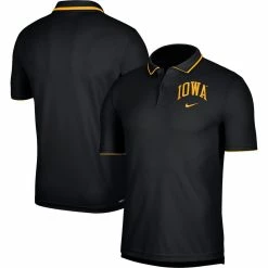 Nike Men's Black Iowa Hawkeyes UV Collegiate Team Performance Polo