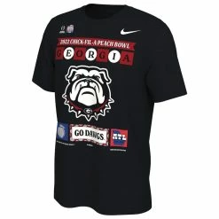 Men's Nike Black Georgia Bulldogs College Football Playoff 2022 Peach Bowl Illustrated T-Shirt -Nike Sales DSCO1156801919 1007 ALT2