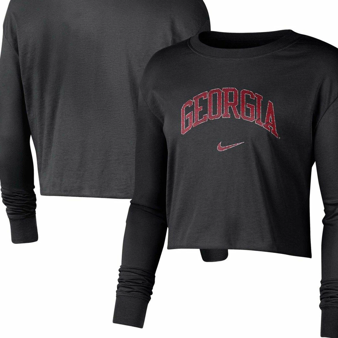 Nike Women's Black Georgia Bulldogs 2-Hit Cropped Long Sleeve Logo T-Shirt 2 Nike Women's Black Georgia Bulldogs 2-Hit Cropped Long Sleeve Logo T-Shirt - Image 2