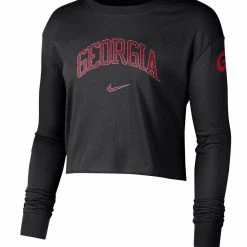 Nike Women's Black Georgia Bulldogs 2-Hit Cropped Long Sleeve Logo T-Shirt 6 Nike Women's Black Georgia Bulldogs 2-Hit Cropped Long Sleeve Logo T-Shirt -Nike Sales DSCO1158072890 1007 ALT2