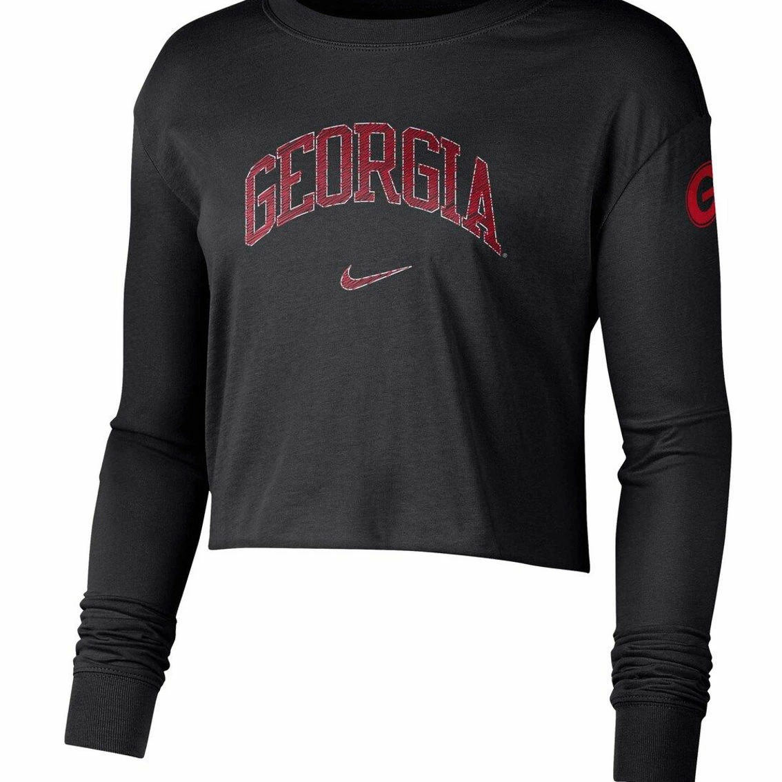 Nike Women's Black Georgia Bulldogs 2-Hit Cropped Long Sleeve Logo T-Shirt 3 Nike Women's Black Georgia Bulldogs 2-Hit Cropped Long Sleeve Logo T-Shirt - Image 3