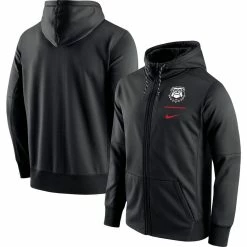 Nike Sales 45 Nike Men's Black Georgia Bulldogs Secondary Logo Stack Performance Full-Zip Hoodie