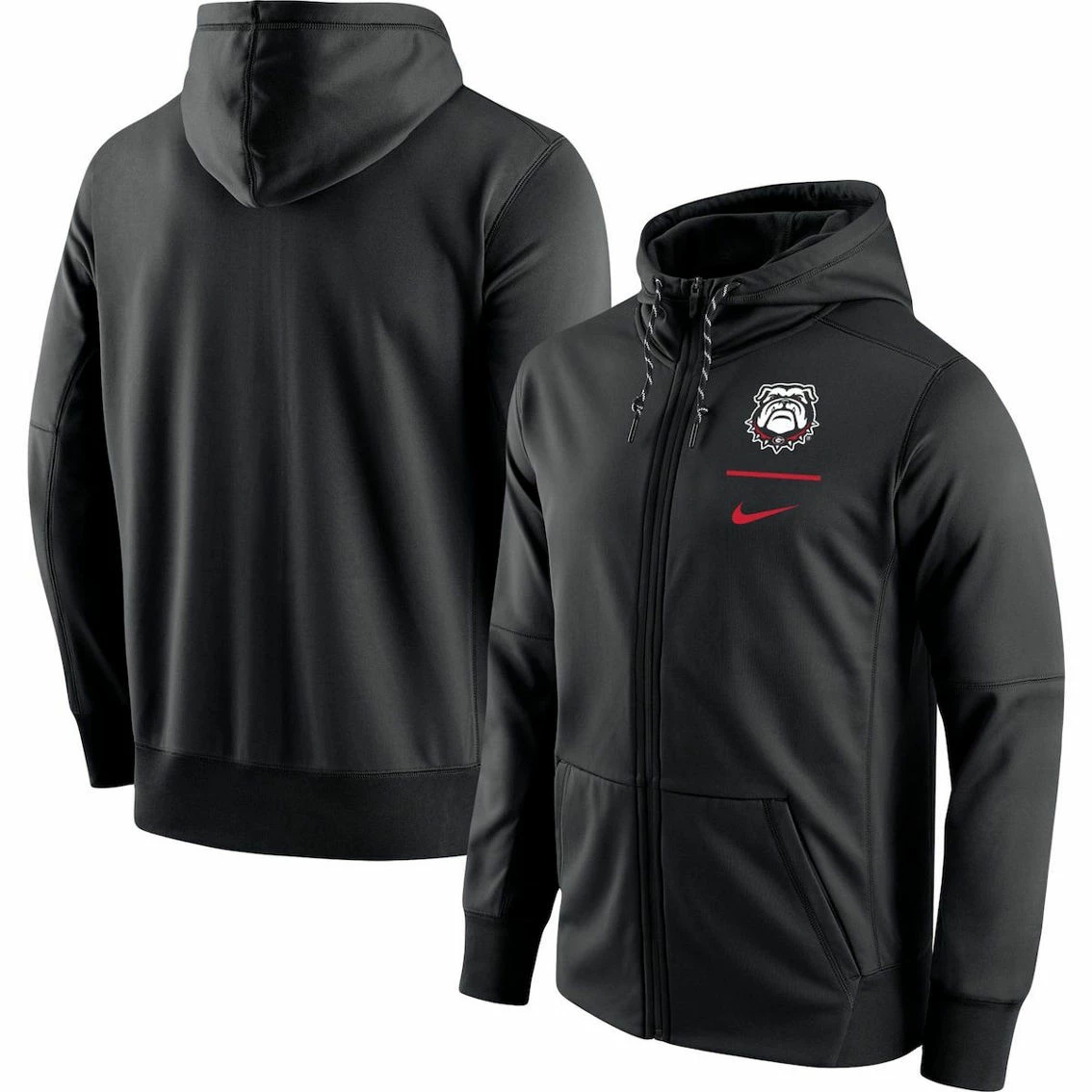 Nike Men's Black Georgia Bulldogs Secondary Logo Stack Performance Full-Zip Hoodie 1 Nike Men's Black Georgia Bulldogs Secondary Logo Stack Performance Full-Zip Hoodie
