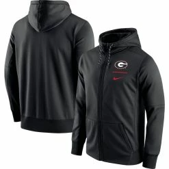 Nike Men's Black Georgia Bulldogs Logo Stack Performance Full-Zip Hoodie