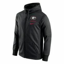 Nike Men's Black Georgia Bulldogs Logo Stack Performance Full-Zip Hoodie -Nike Sales DSCO1159474163 1007 ALT2