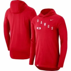 Nike Men's Red Georgia Bulldogs Team Performance Long Sleeve Hoodie T-Shirt