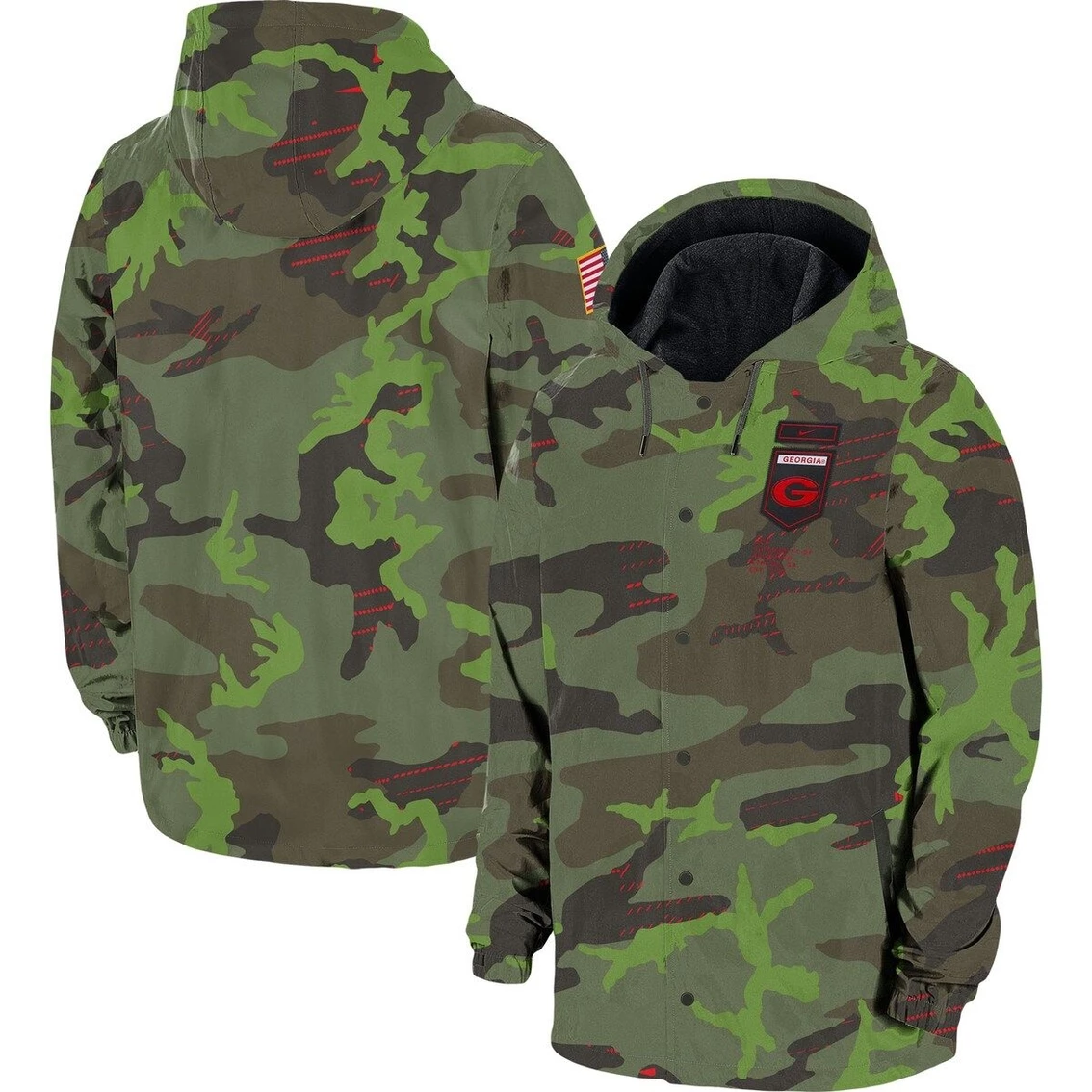 Nike Men's Camo Georgia Bulldogs Hoodie Full-Snap Jacket 2 Nike Men's Camo Georgia Bulldogs Hoodie Full-Snap Jacket - Image 2