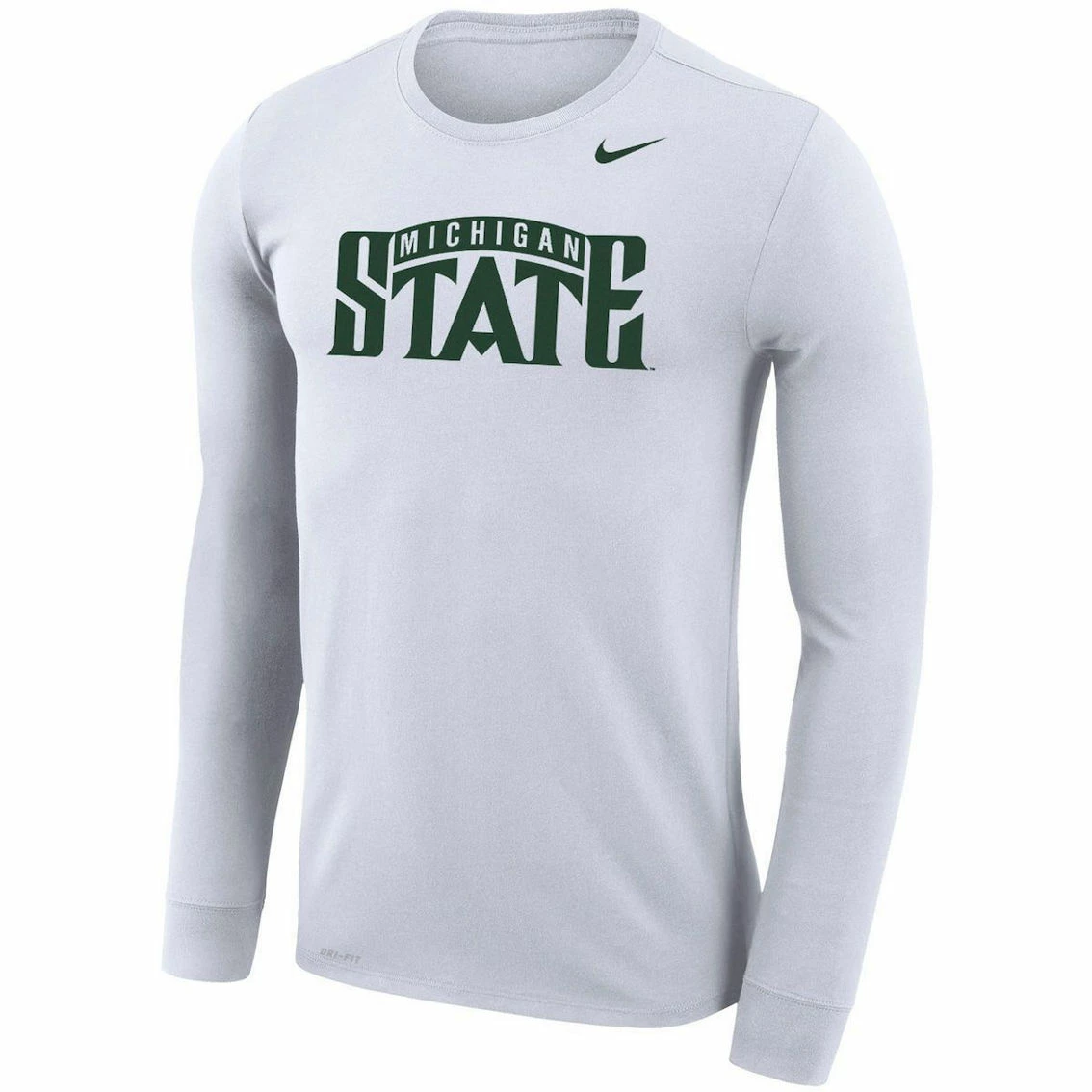 Nike Men's White Michigan State Spartans School Wordmark Logo Performance Legend Long Sleeve T-Shirt 3 Nike Men's White Michigan State Spartans School Wordmark Logo Performance Legend Long Sleeve T-Shirt - Image 3