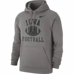 Men's Nike Heathered Gray Iowa Hawkeyes Football Club Pullover Hoodie -Nike Sales DSCO1136759714 1927 ALT2