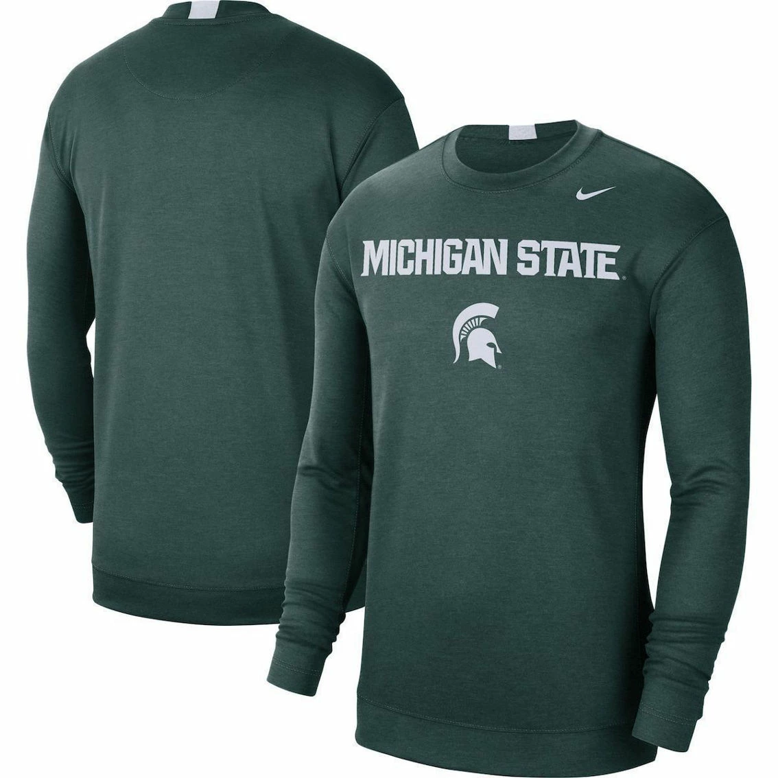 Men's Nike Green Michigan State Spartans 2021/22 Basketball Team Spotlight Performance Long Sleeve T-Shirt 2 Men's Nike Green Michigan State Spartans 2021/22 Basketball Team Spotlight Performance Long Sleeve T-Shirt - Image 2