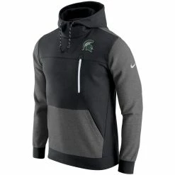 Men's Nike Black Michigan State Spartans AV-15 2.0 Pullover Hoodie -Nike Sales DSCO1136760176 1007 ALT2