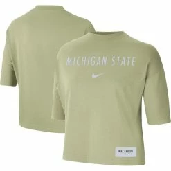 Nike Women's Olive Michigan State Spartans Earth Tones Washed Boxy T-Shirt