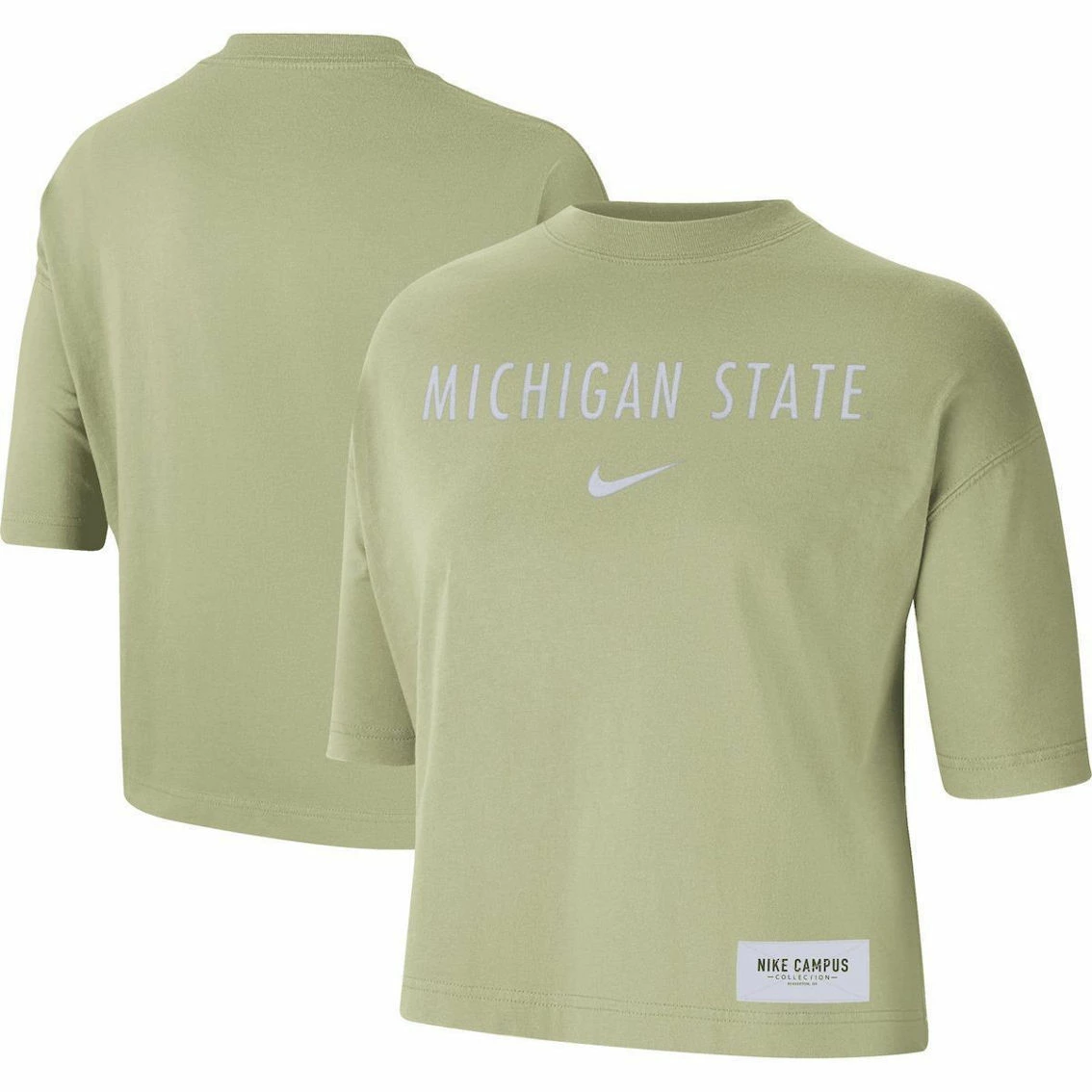 Nike Women's Olive Michigan State Spartans Earth Tones Washed Boxy T-Shirt 2 Nike Women's Olive Michigan State Spartans Earth Tones Washed Boxy T-Shirt - Image 2