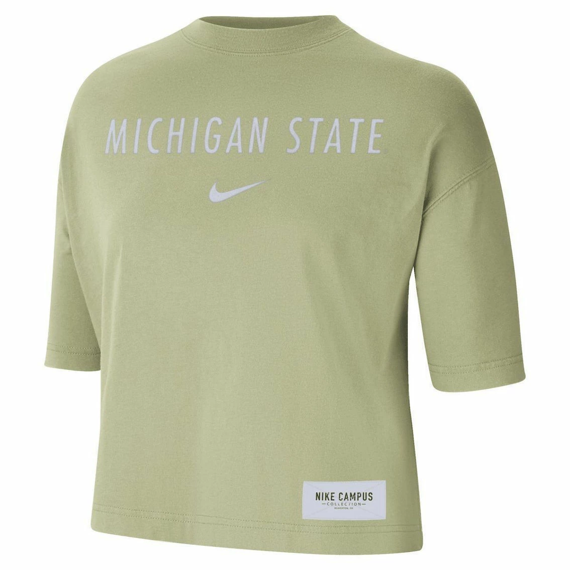 Nike Women's Olive Michigan State Spartans Earth Tones Washed Boxy T-Shirt 3 Nike Women's Olive Michigan State Spartans Earth Tones Washed Boxy T-Shirt - Image 3