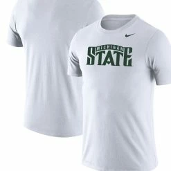 Nike Men's White Michigan State Spartans School Logo Legend Performance T-Shirt