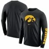 Nike Men's Black Iowa Hawkeyes Team Lockup 2-Hit Long Sleeve T-Shirt