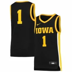 Nike Youth #1 Black Iowa Hawkeyes Team Replica Basketball Jersey