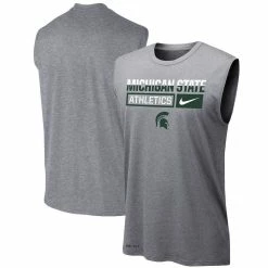 Nike Men's Heathered Gray Michigan State Spartans Wordmark Drop Legend Performance Tank Top